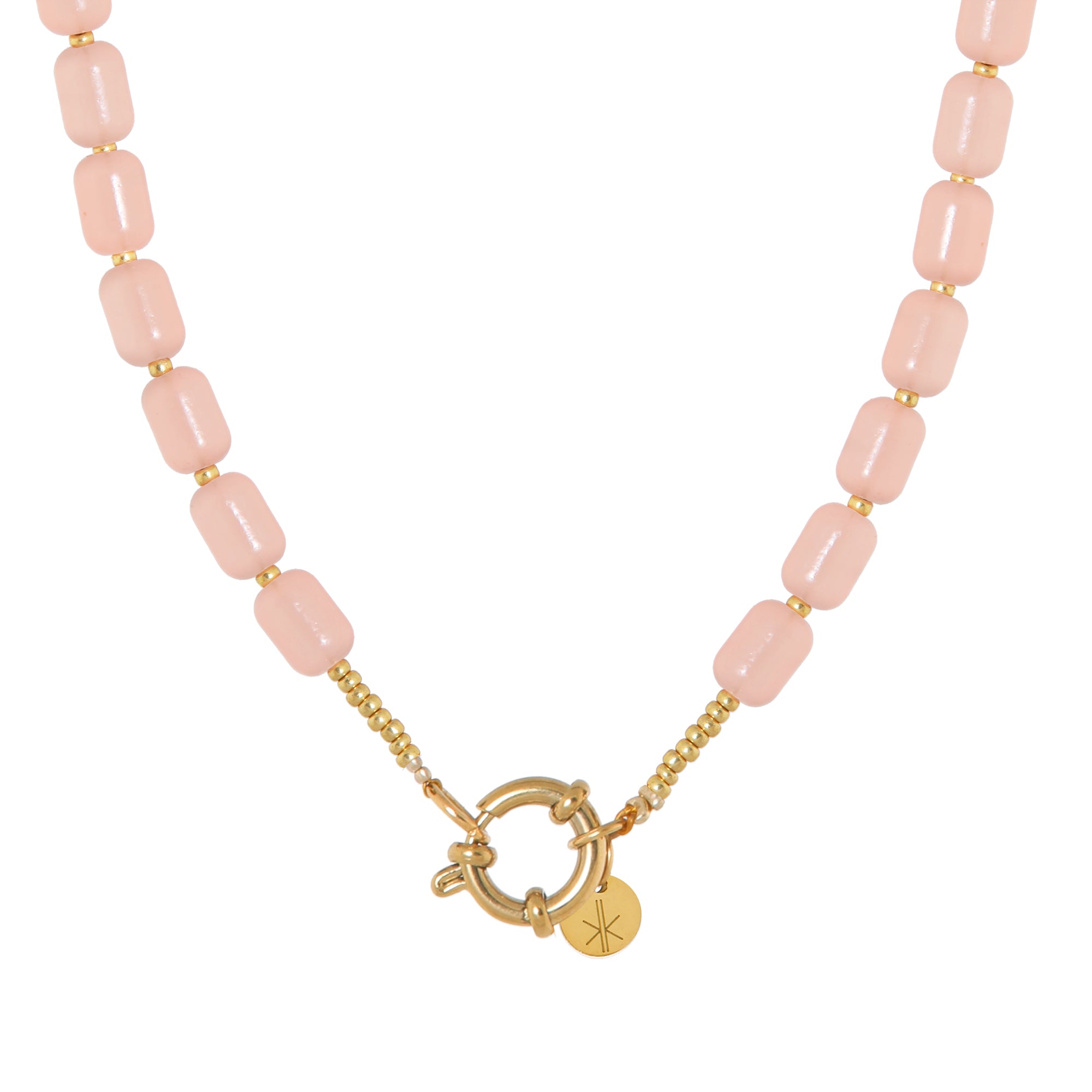 Peachy beads necklace gold