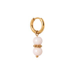 Pink feather hoop gold