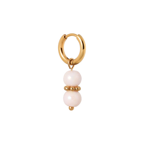 Pink feather hoop gold