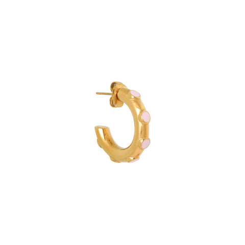 Pink loop hoop gold