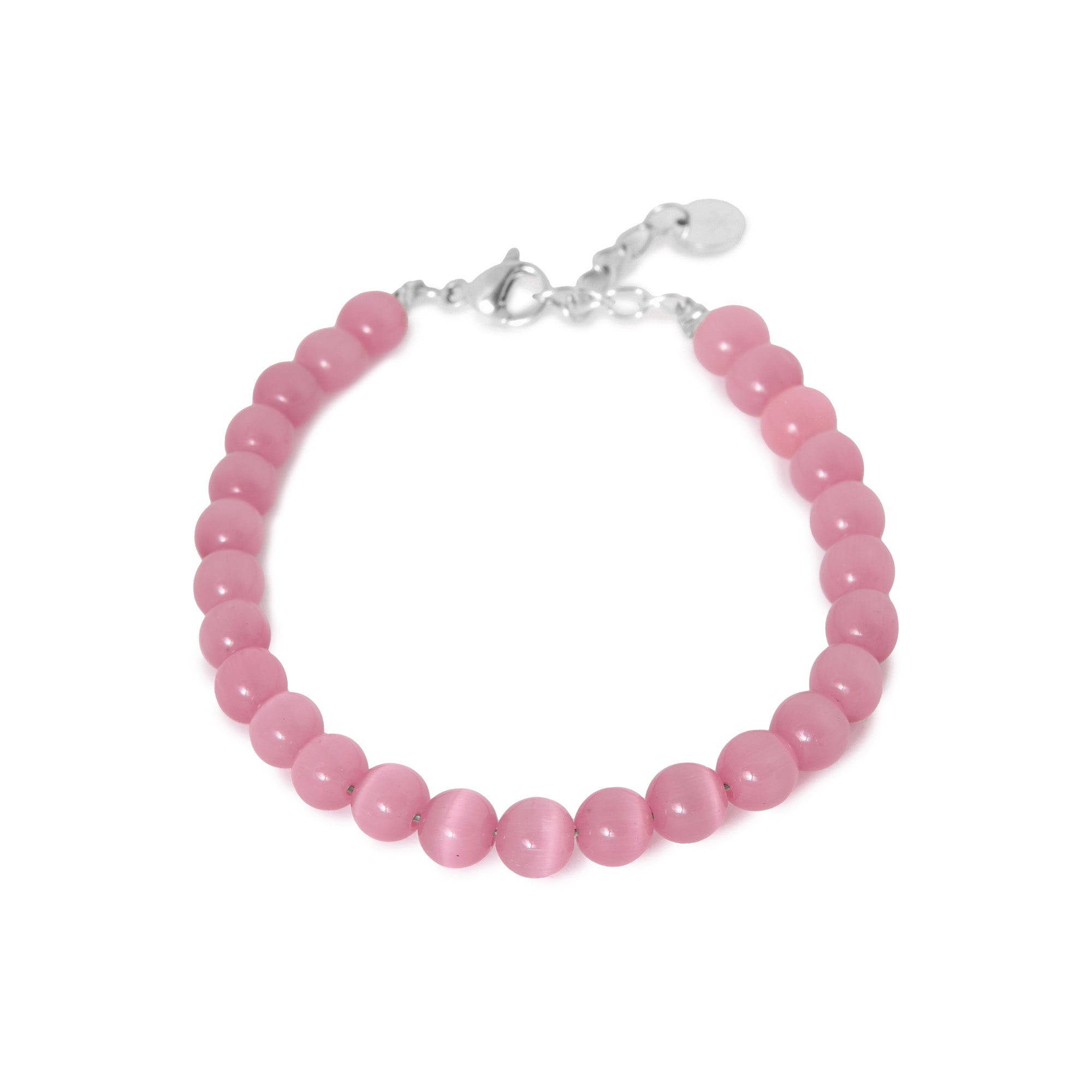 Pink snake bracelet silver