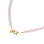 Pink Beads Necklace Gold
