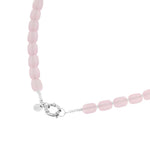 Pink Beads Necklace Silver