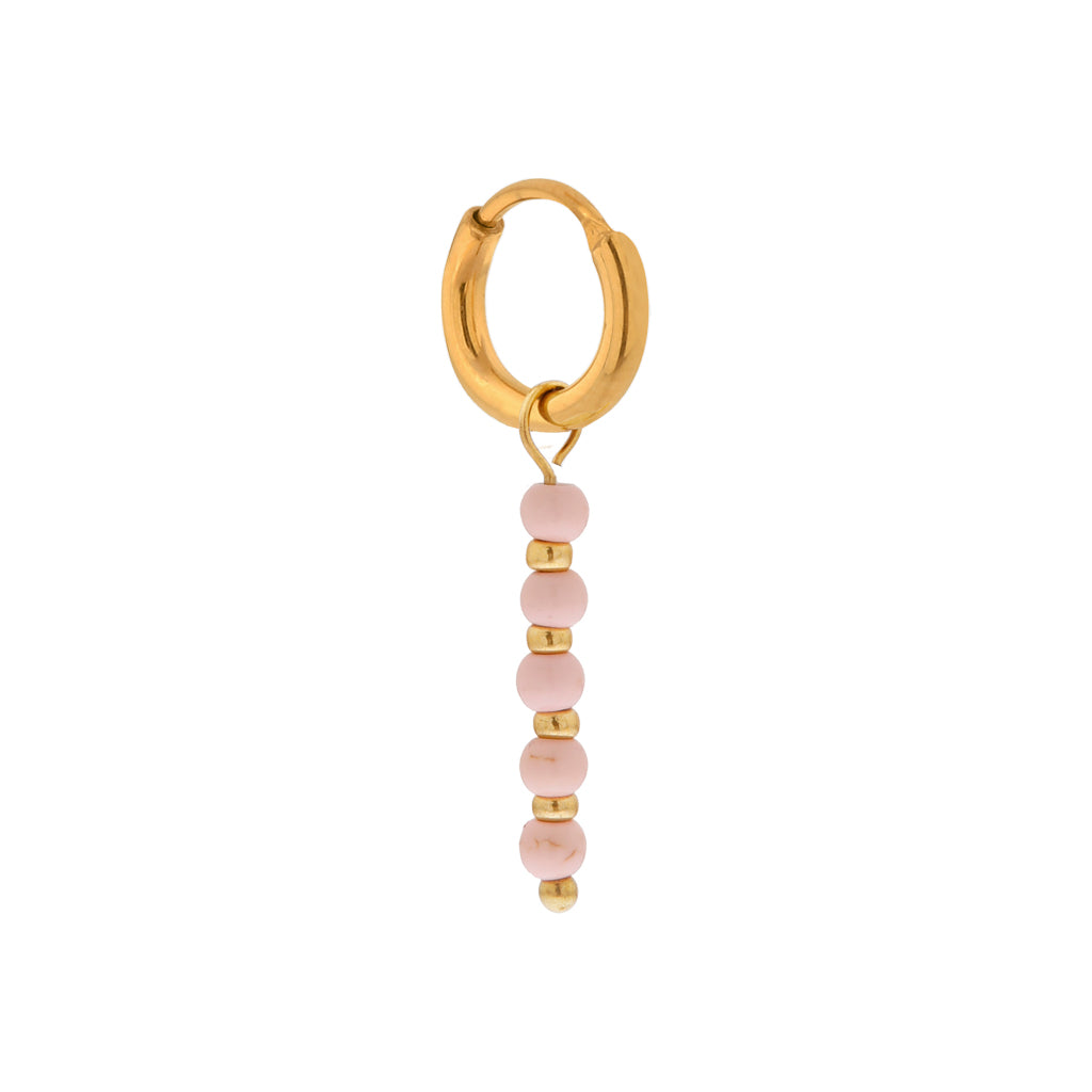 Single Pink Dottie Hoop Gold