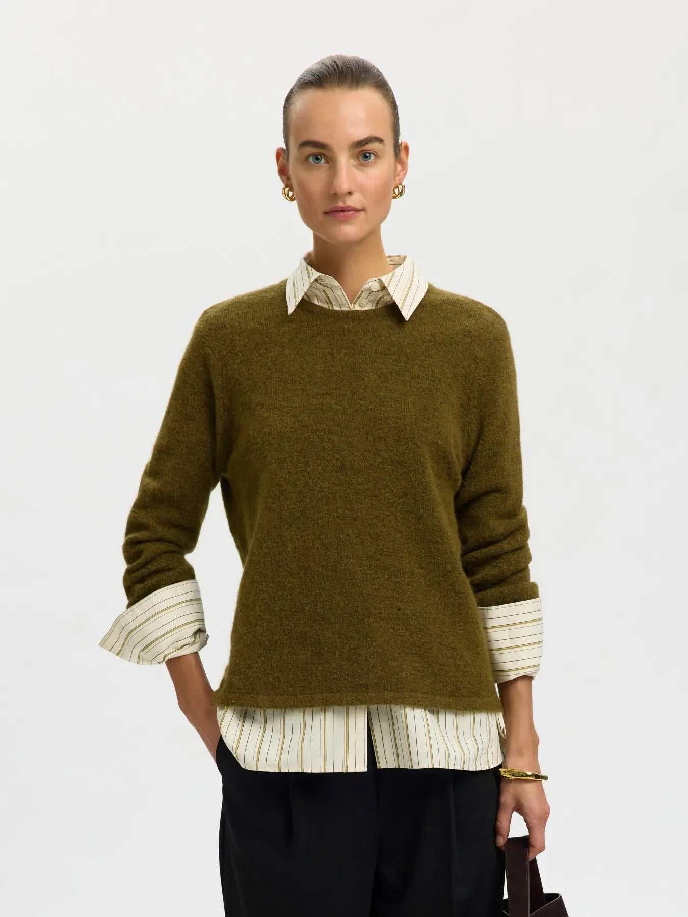 Slwlulu ls knit - Fig green
