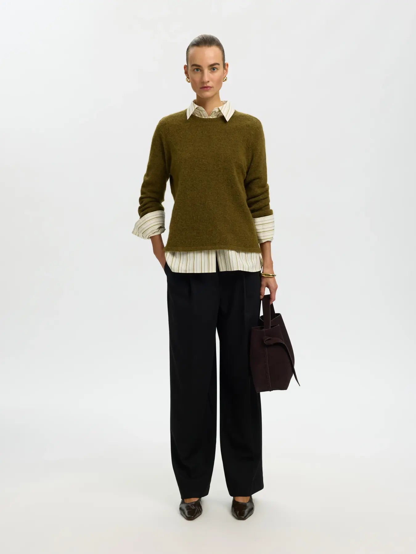 Slwlulu ls knit - Fig green