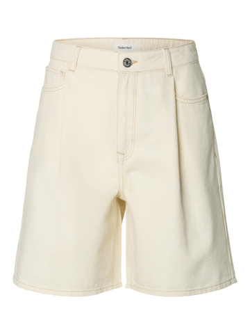 SLFwide denim short - Egret