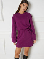 Knitted sweat dress Cheri - purple