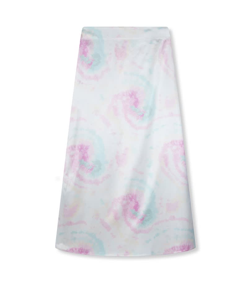 Satin tie-dye skirt Audrey -  soft pink