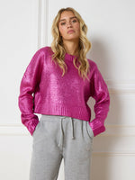 Knitted sweater May - purple