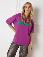 Oversized t-shirt Maggy - Purple/green