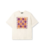 Oversized smiley t-shirt Maggy - vintage white