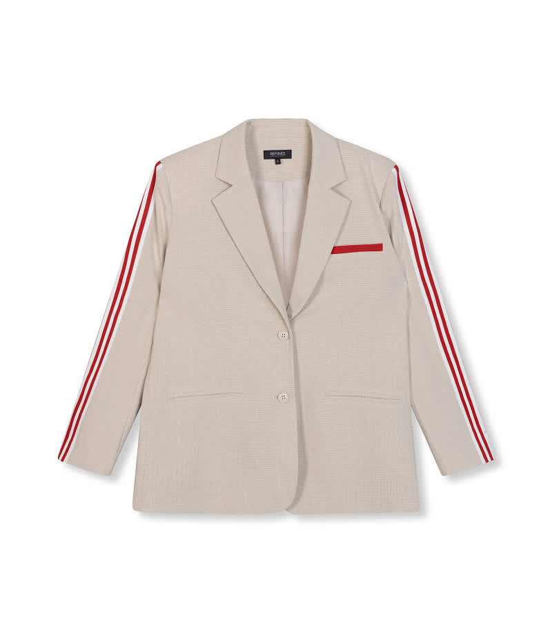 Oversized striped blazer Bodi - sand