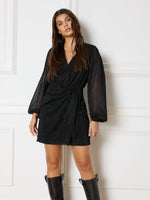 Polina dress wrap dress- black