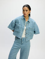 Shortsleeve blouse SUUSY - Blue denim