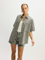 Denim Blouse Studs DIDI - Mid Grey