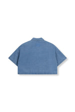 Pearl denim top ADELINE - Blue denim