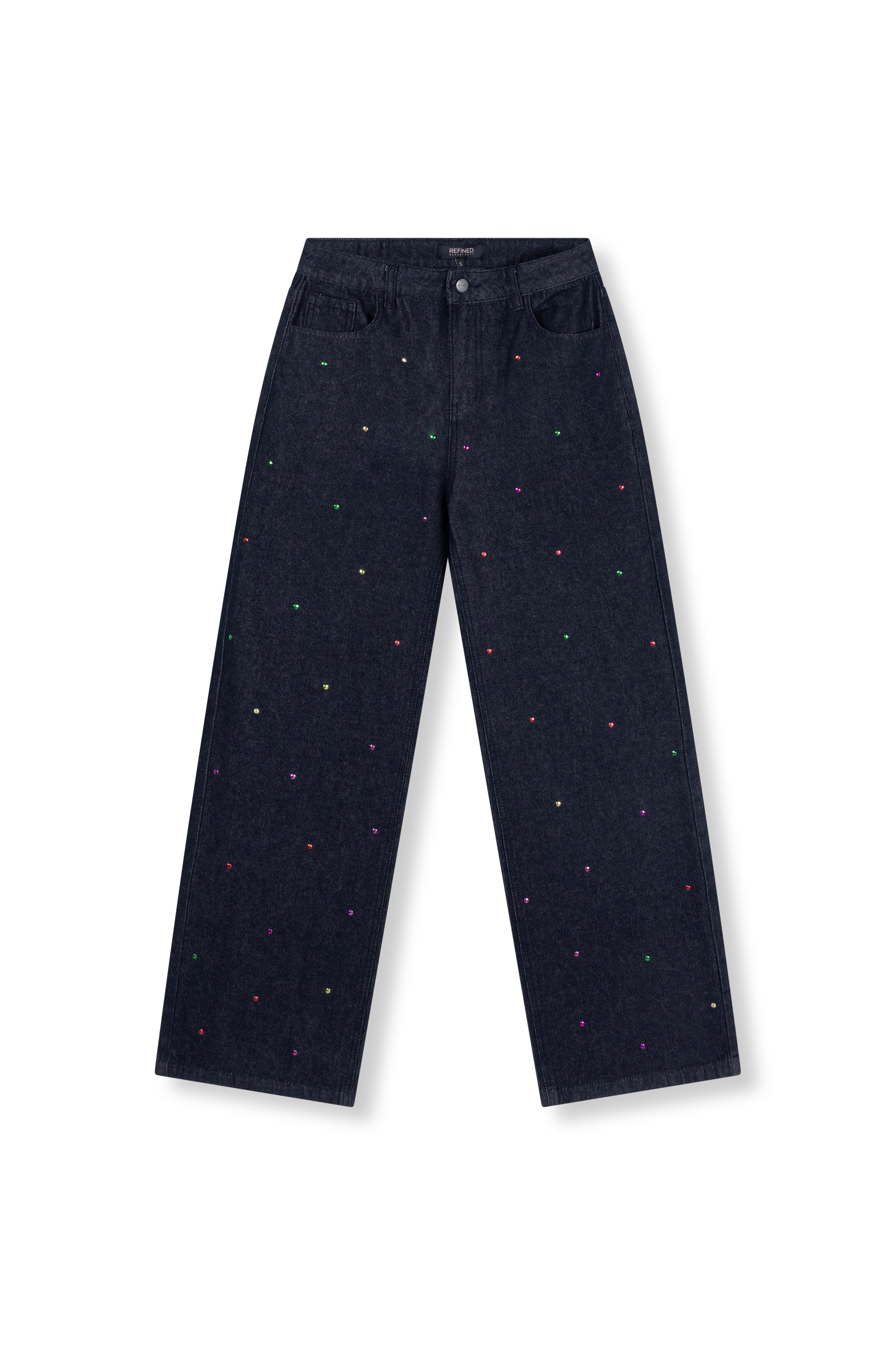 Studded denims pants PAYTON - Blue denim