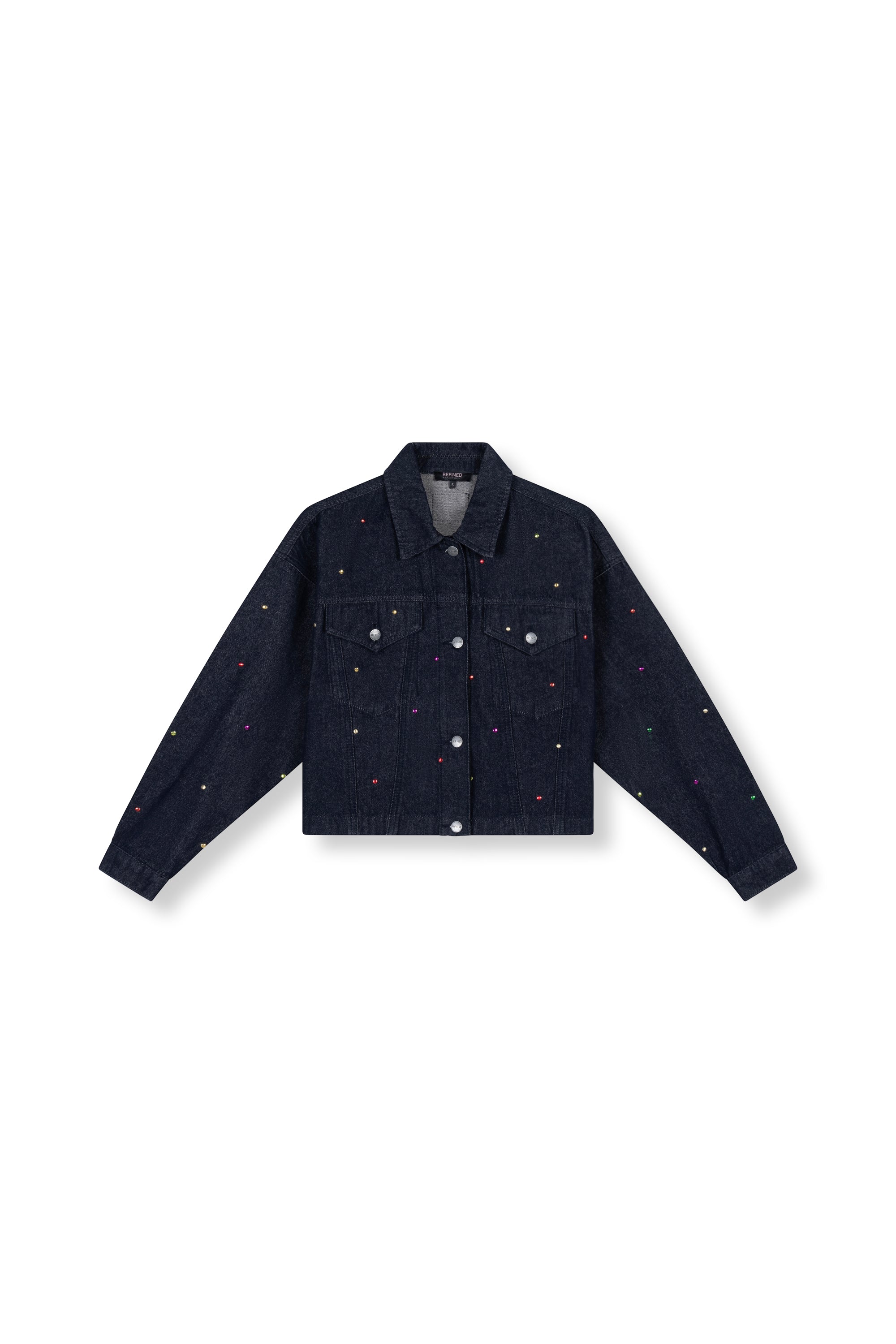 Studded denim jacket TRIXIE - Blue denim