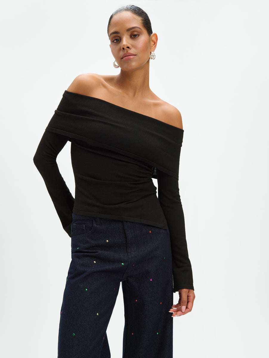 Off shoulder top Stefania - Black
