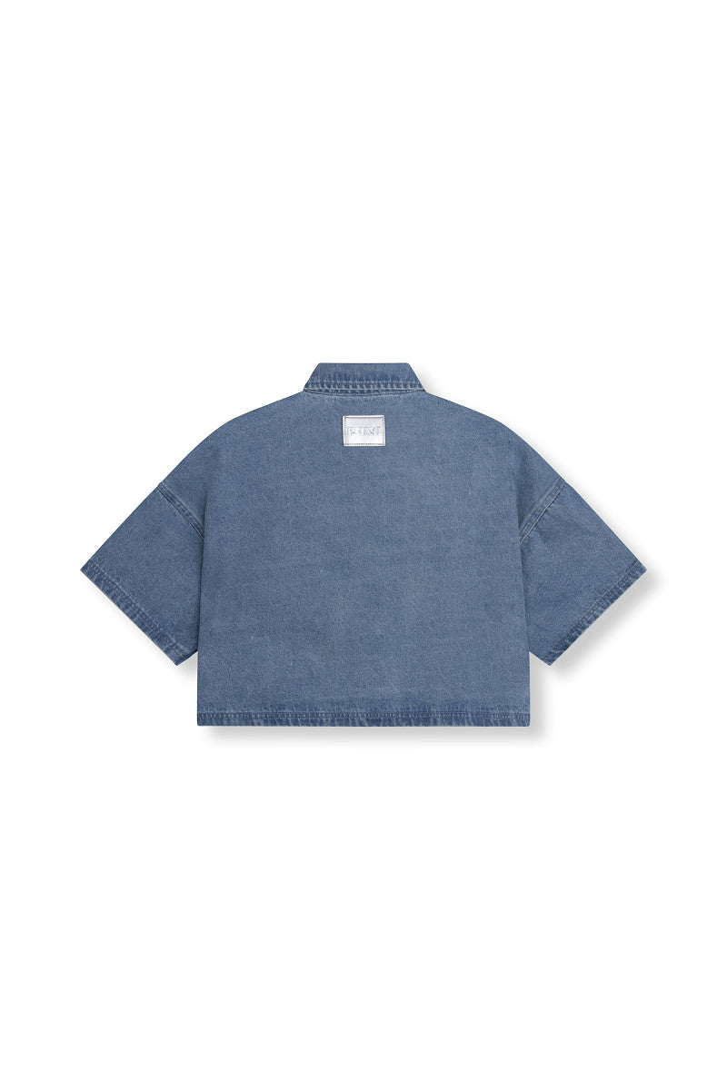 Fringe blouse ADELINE - light denim
