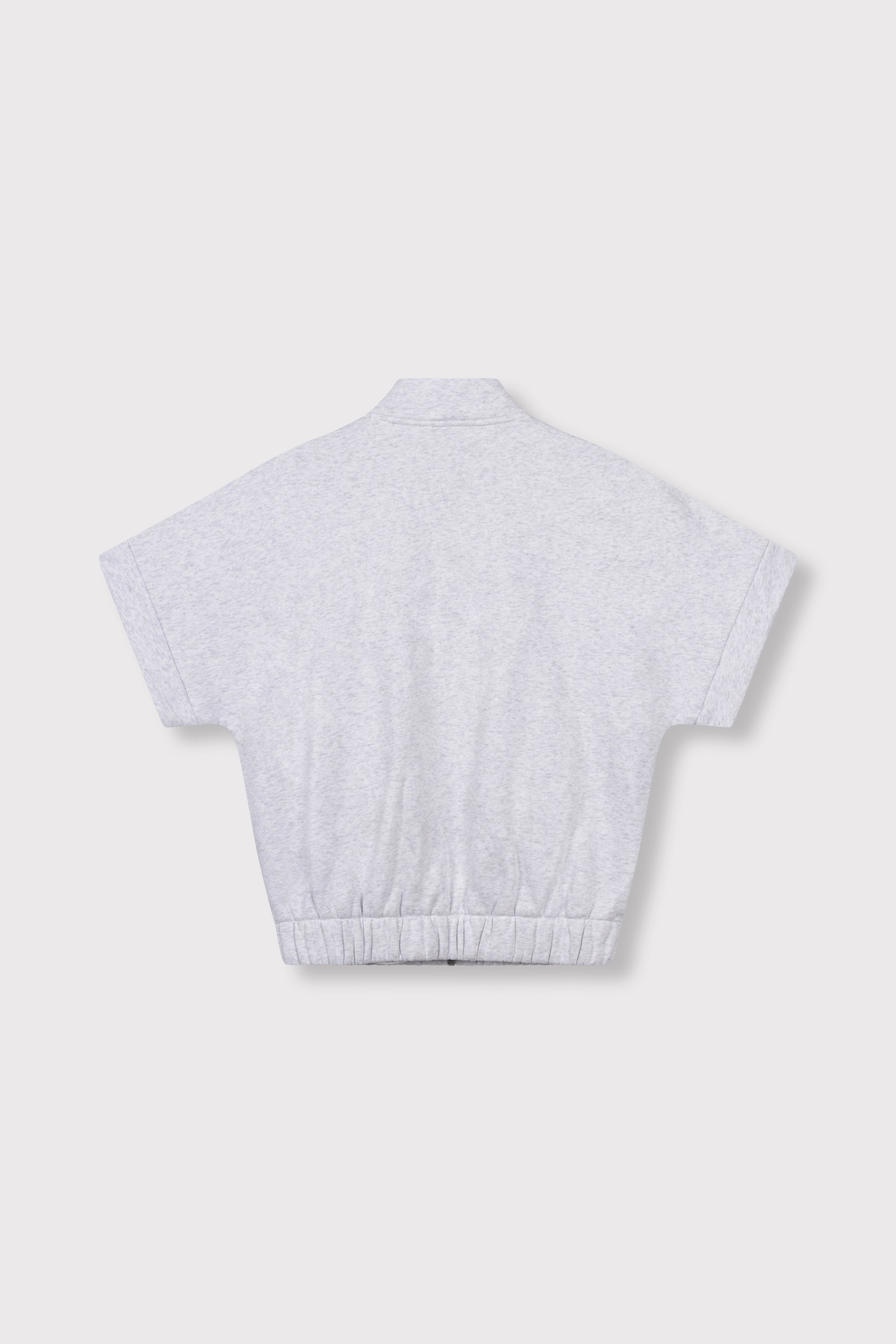 ladies knitted short sleeve cardigan LEONA - grey melange