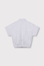ladies knitted short sleeve cardigan LEONA - grey melange