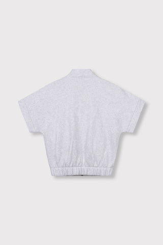 ladies knitted short sleeve cardigan LEONA - grey melange