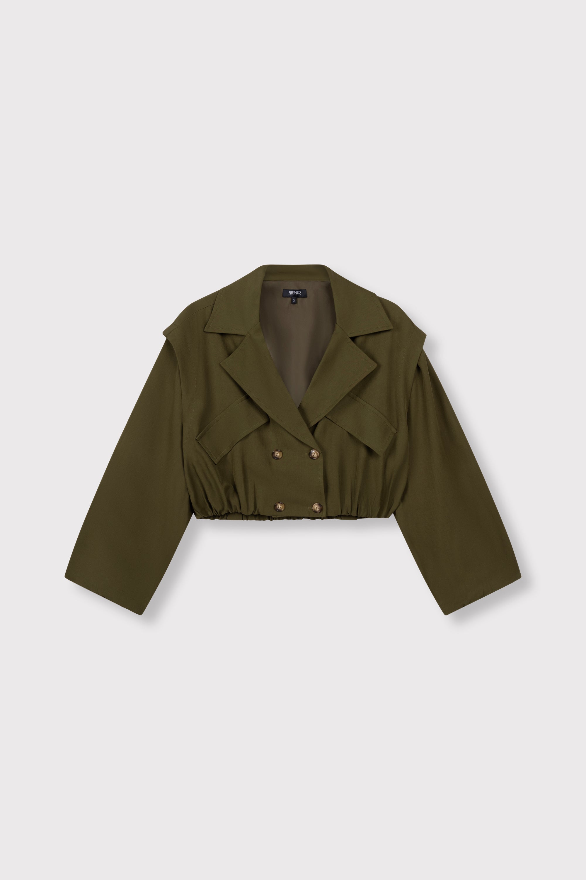 ladies woven bomber trenchcoat LAYA - army