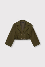 ladies woven bomber trenchcoat LAYA - army