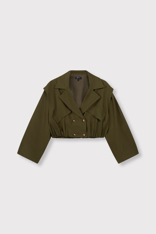 ladies woven bomber trenchcoat LAYA - army