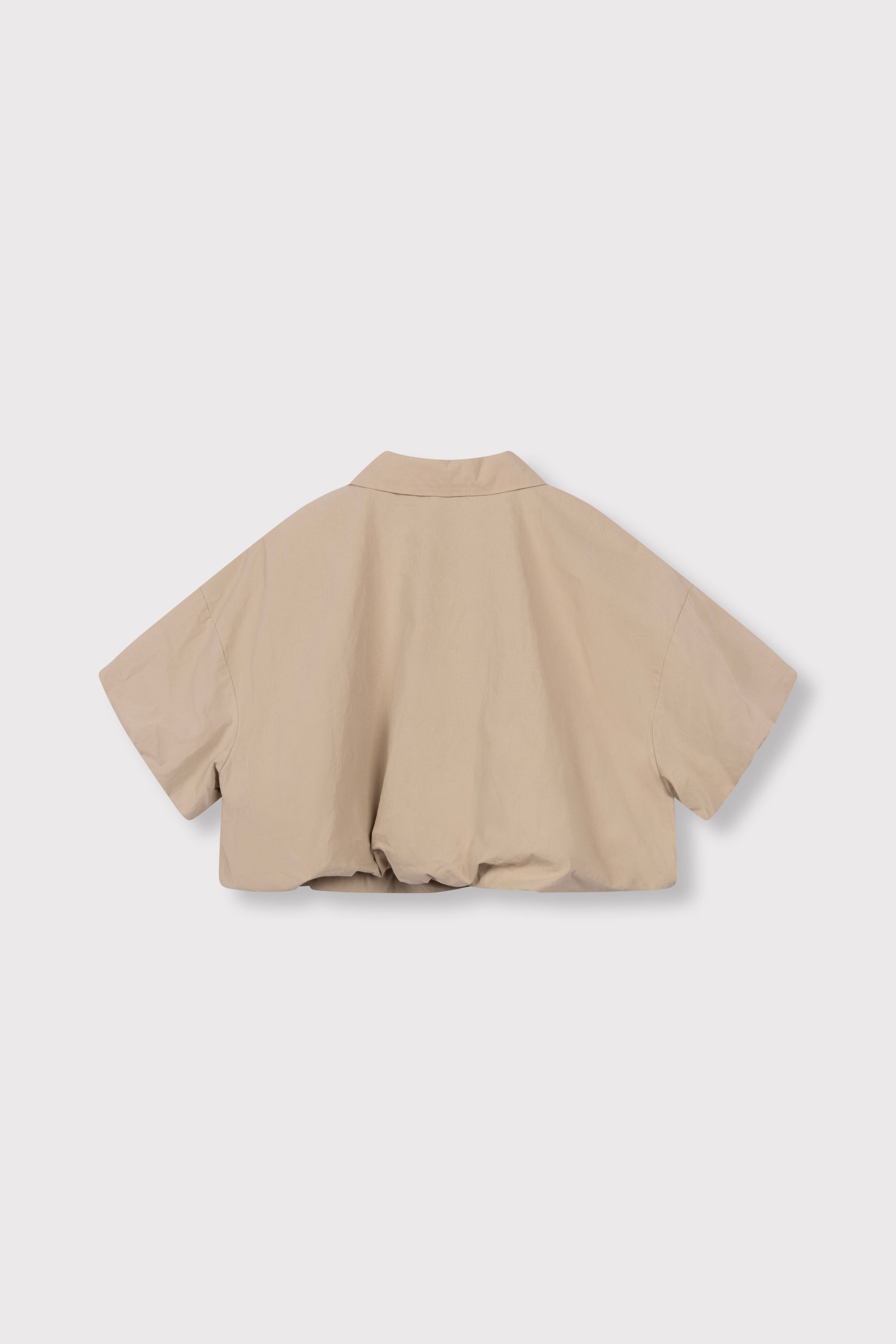 ladies woven cropped blouse zipper INAYA - sand