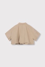 ladies woven cropped blouse zipper INAYA - sand