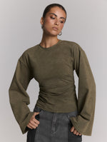 ladies knitted longsleeve CRUZ - army
