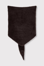 ladies knitted triangle scarf SAAR - choc brown