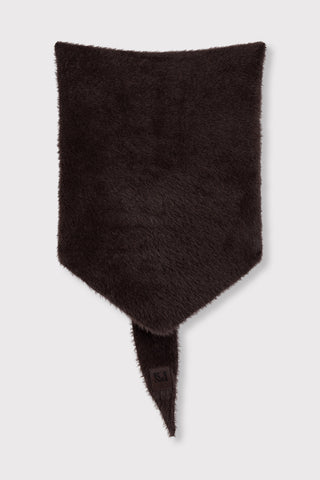 ladies knitted triangle scarf SAAR - choc brown