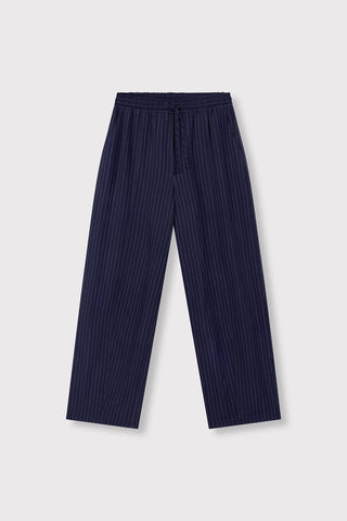 ladies woven pinstripe balloon pants JAMIE - navy