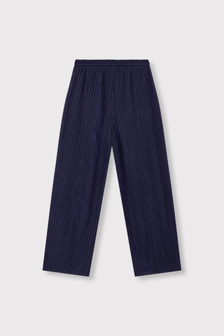 ladies woven pinstripe balloon pants JAMIE - navy