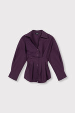 ladies woven oversized fitted blouse GUUSJE - plum