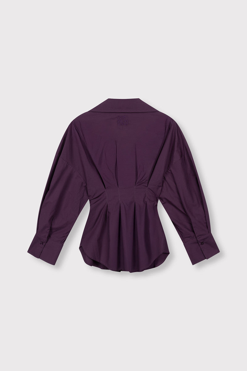 ladies woven oversized fitted blouse GUUSJE - plum