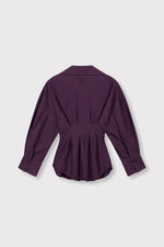 ladies woven oversized fitted blouse GUUSJE - plum