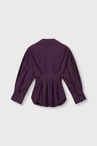 ladies woven oversized fitted blouse GUUSJE - plum