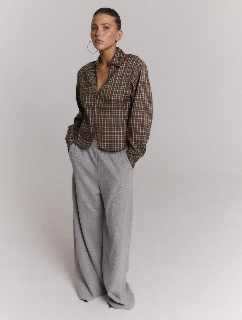 ladies woven blouse small check SYD - check
