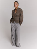 ladies woven blouse small check SYD - check