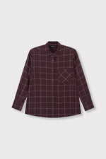 ladies woven blouse check shoulder pads NARO - check
