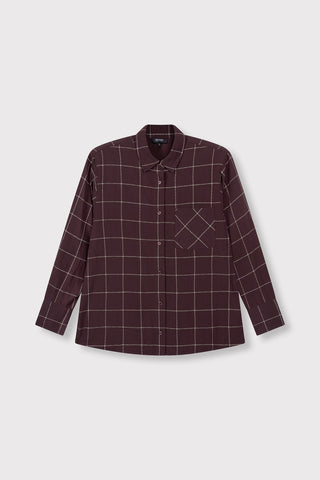 ladies woven blouse check shoulder pads NARO - check