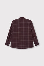 ladies woven blouse check shoulder pads NARO - check