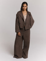 Bomber trenchcoat Jolanda - Choc brown