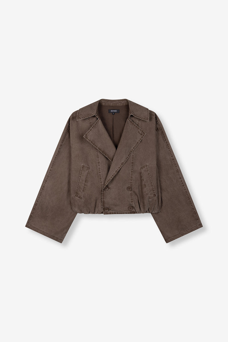 Bomber trenchcoat Jolanda - Choc brown