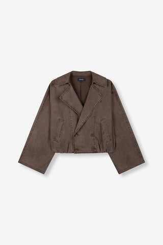 Bomber trenchcoat Jolanda - Choc brown